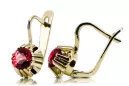 14K Yellow gold Ruby Earrings Vintage style vec027y